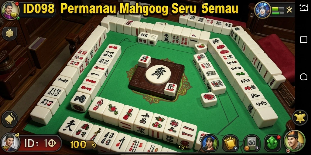Screenshot gameplay ID098 menampilkan pengalaman Mahjong yang menarik dan mendebarkan.