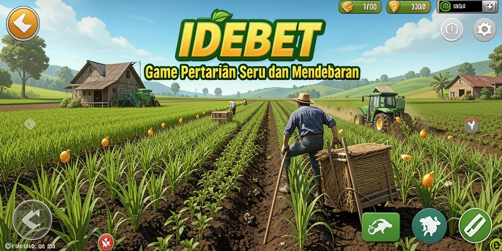 Tampilan gameplay IDEBET yang seru dan mendebarkan dalam bertani.