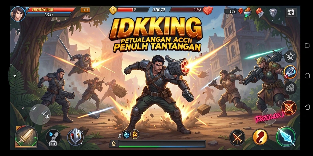 Tampilan gameplay aksi menegangkan dalam IDRKING.