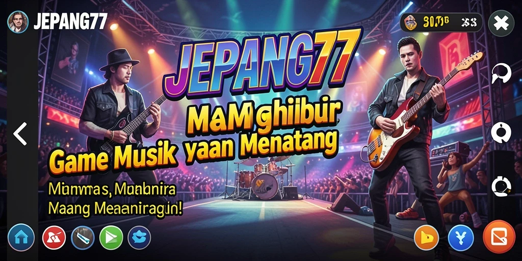 Tampilan gameplay JEPANG77 dengan beragam lagu musik.