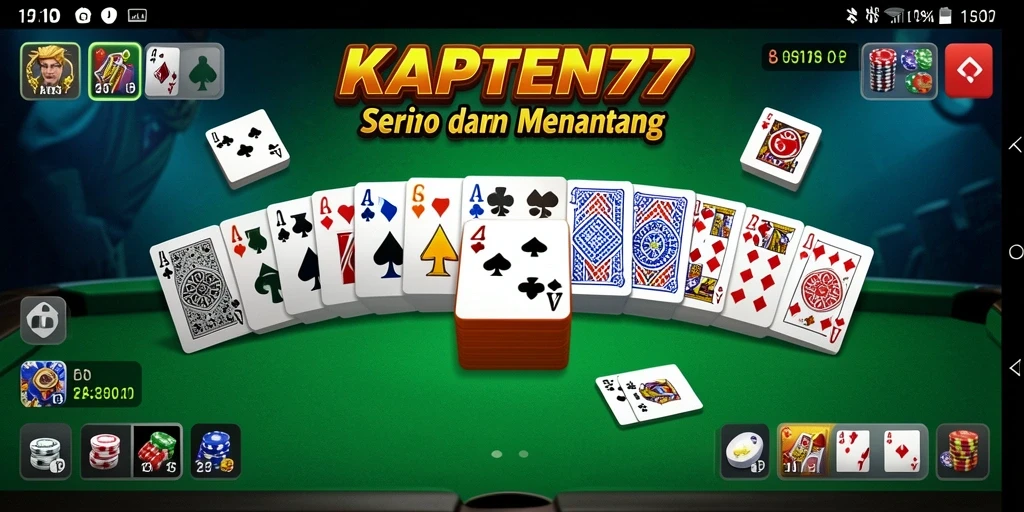 Screenshot gameplay KAPTEN77 yang menampilkan serunya bermain Domino.