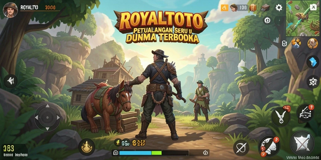 Screenshot permainan ROYALTOTO dengan gameplay Open World yang menarik.