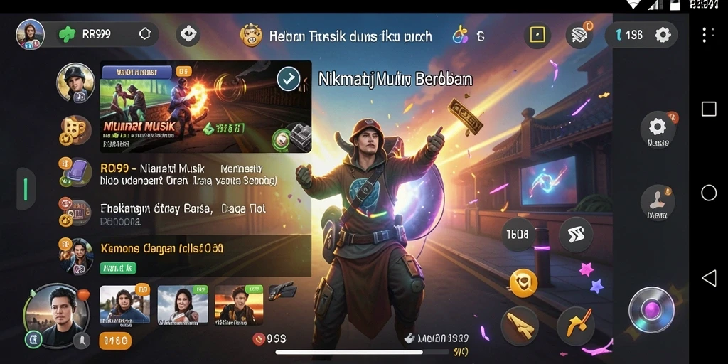 Screenshot menunjukkan gameplay seru RR999 dengan tantangan musik.