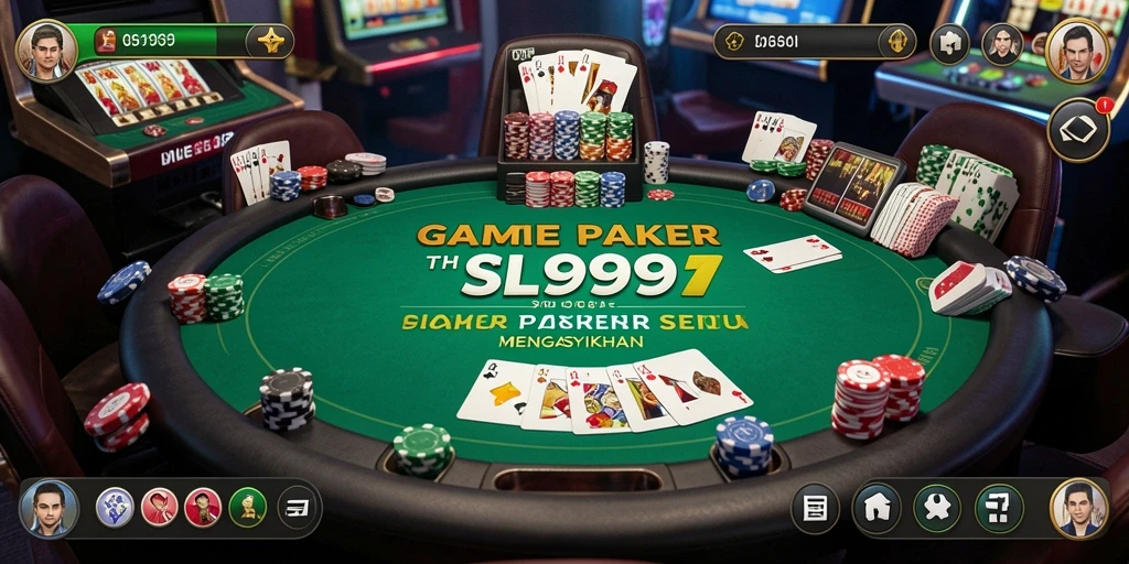 Screenshot gameplay SL999 menunjukkan serunya bermain Poker bersama teman.